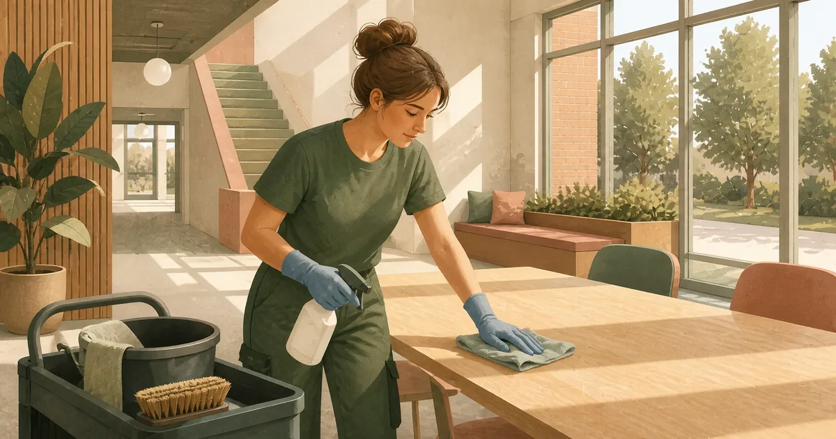Editorial illustration for: Cleaner Salary in Denmark 2026: What Do Cleaners Earn?