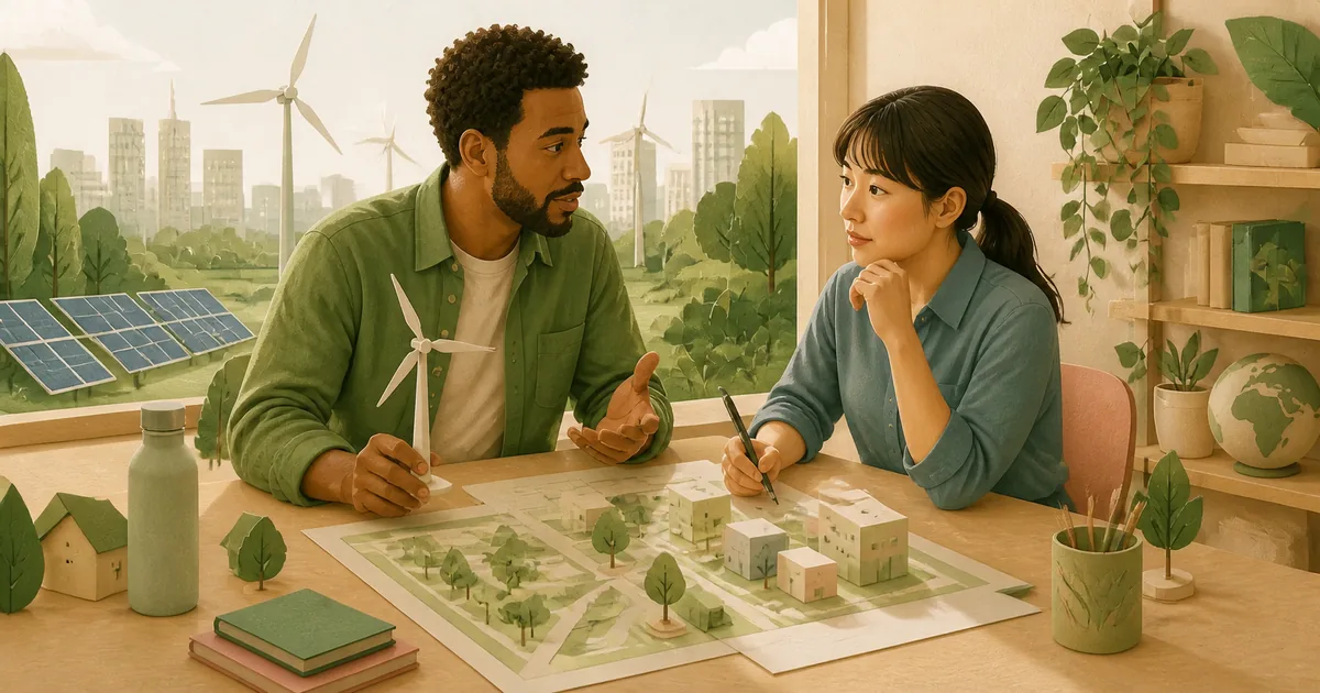 Editorial illustration for: Green Careers 2026: Sustainability Jobs, Salaries and Opportunities