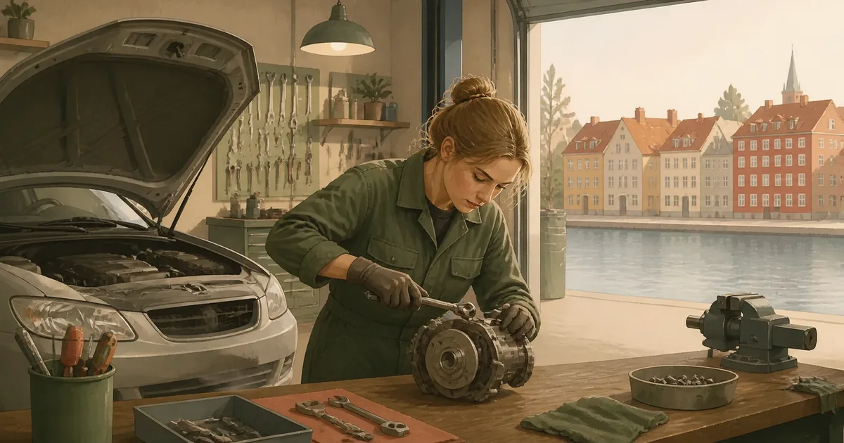 Editorial illustration for: Mechanic Salary in Denmark 2026: What Do Mechanics Earn?