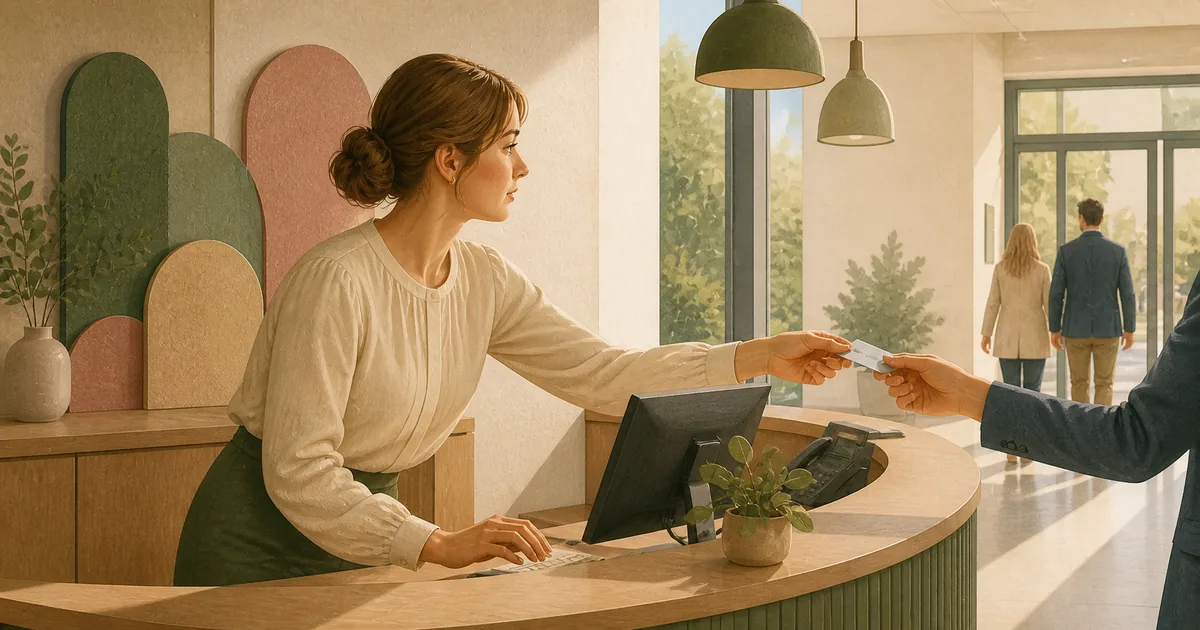 Editorial illustration for: Receptionist Salary in Denmark 2026: What Do Receptionists Earn?