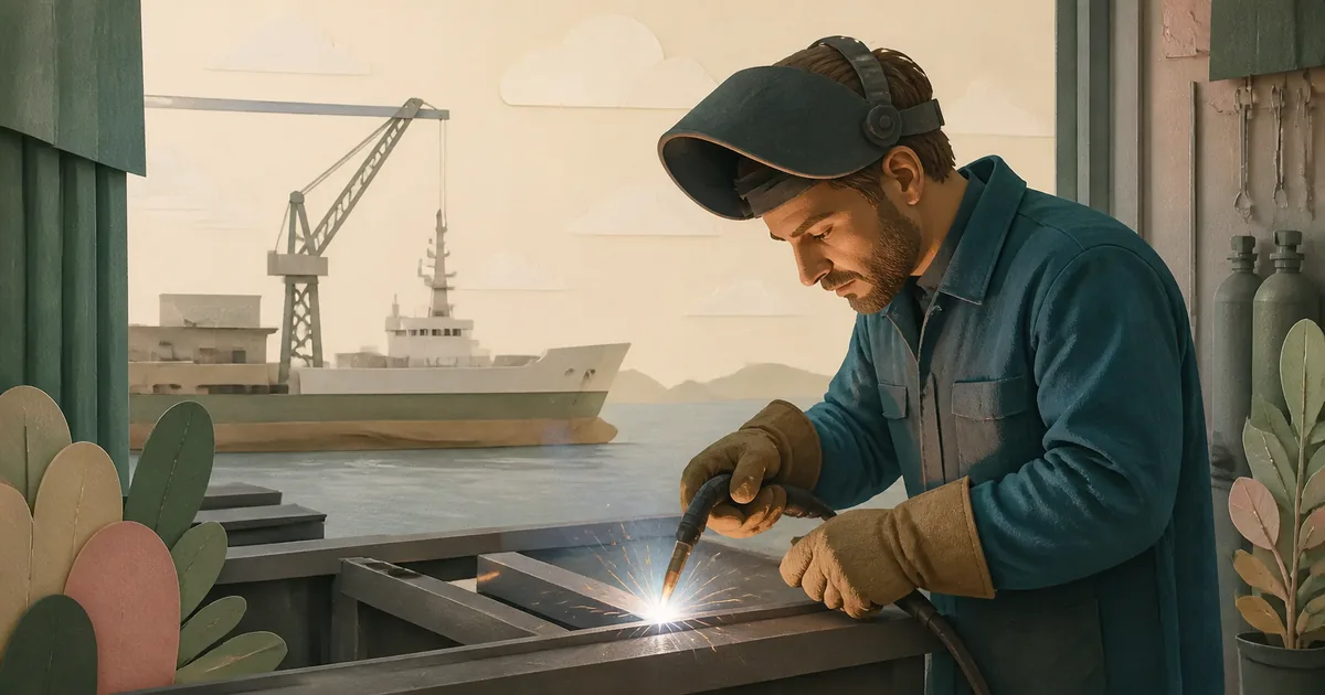 Editorial illustration for: Welder Salary in Denmark 2026: What Do Welders Earn?
