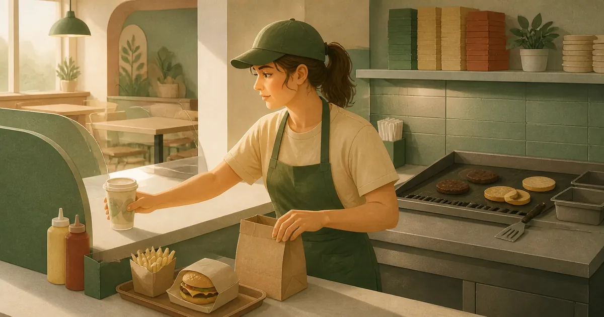 Illustration til: Fastfood-medarbejder løn 2026: Hvad tjener fastfood-medarbejdere?