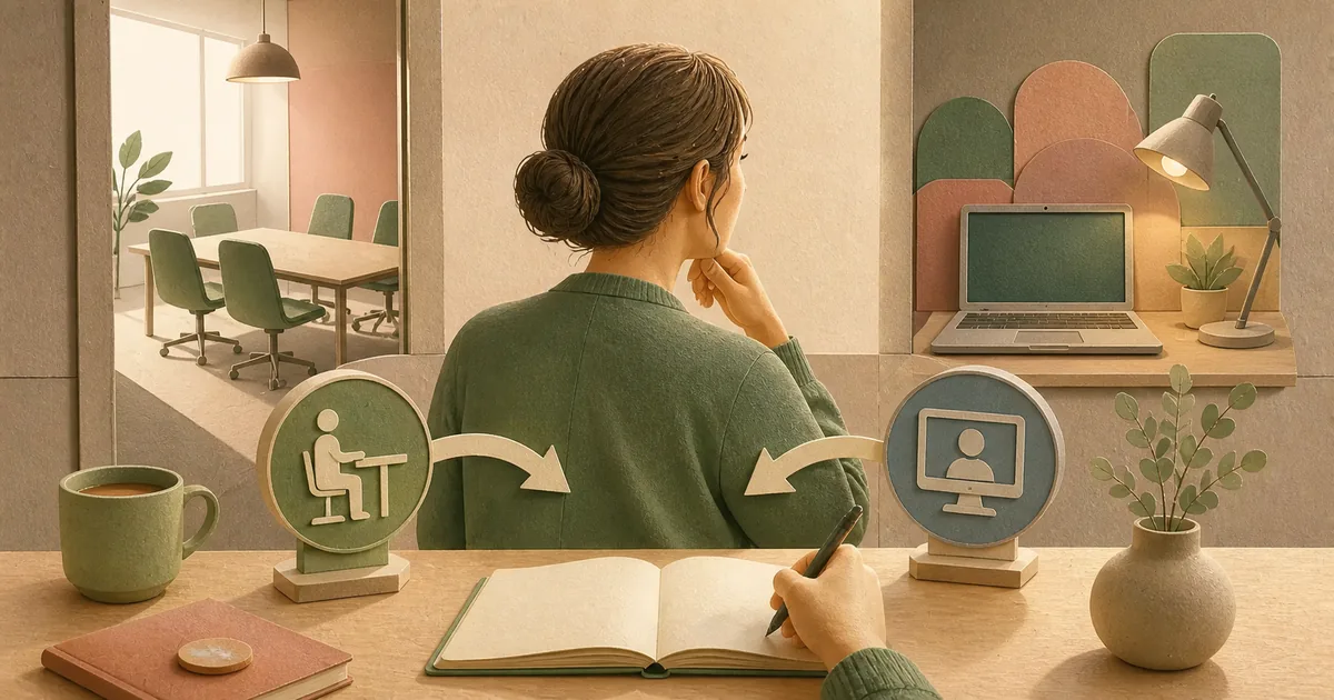 Illustration til: Jobsamtale online vs. fysisk 2026: Fordele, ulemper og tips