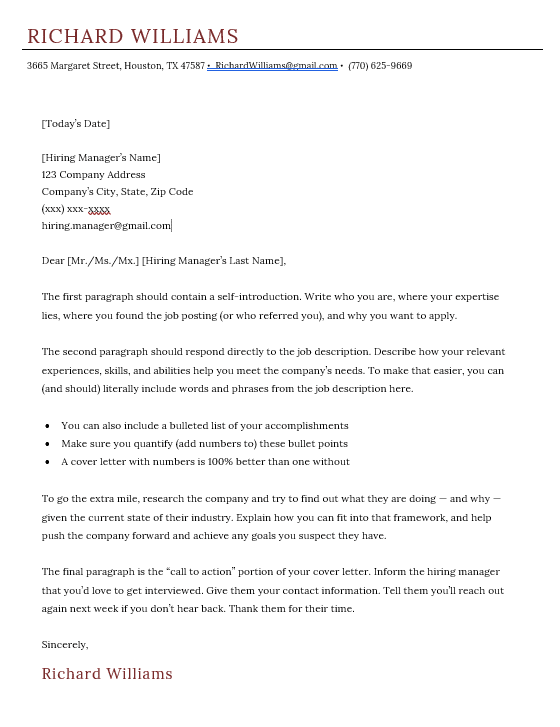 Klassisk ansøgningsskabelon