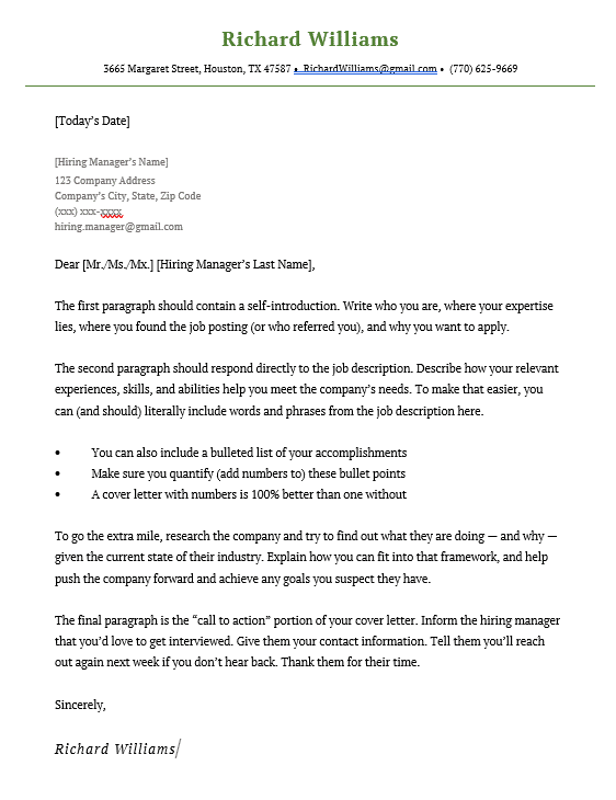 Simpel ansøgningsskabelon