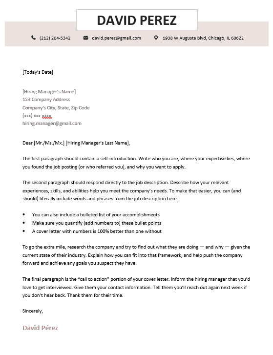 Premium professionel ansøgningsskabelon