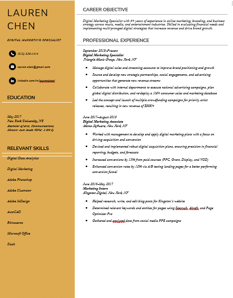 Clean Modern CV template
