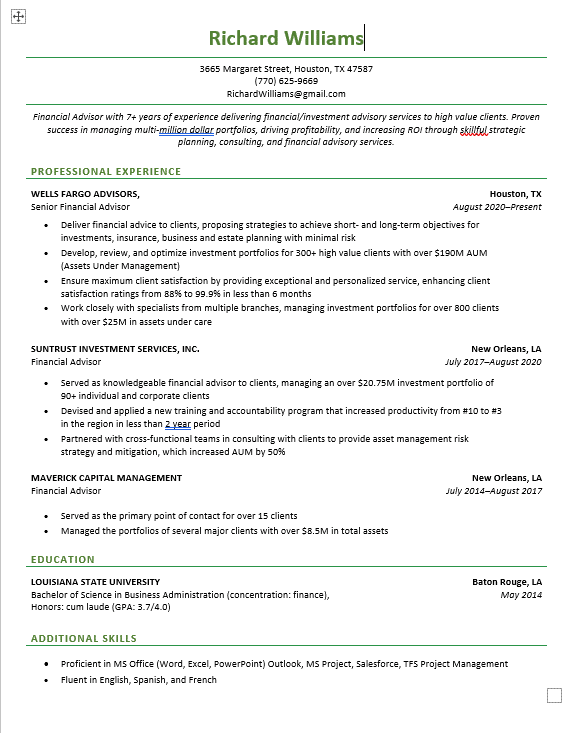 Simple CV template