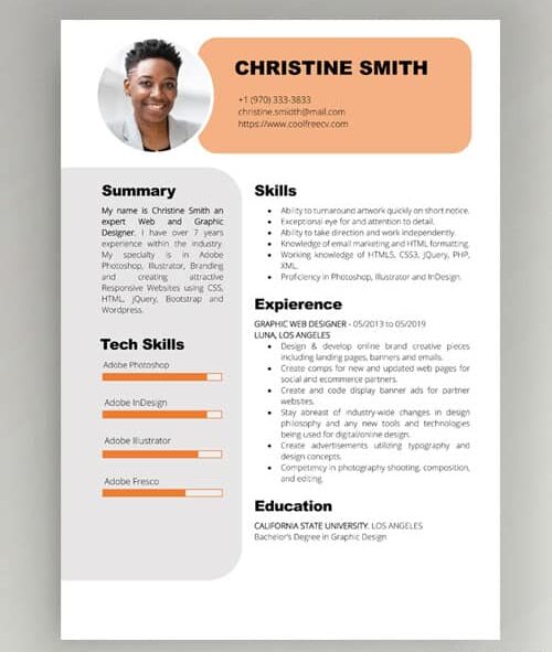 Tech-Savvy Designer CV template