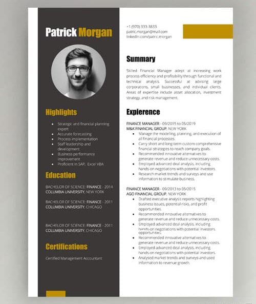 Minimalist CV template