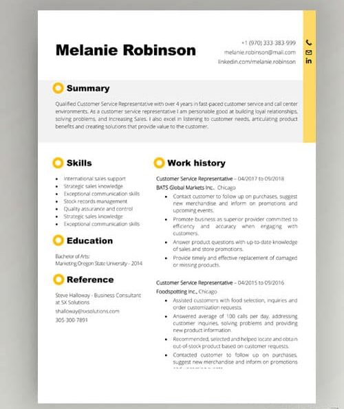 Fresh Innovator CV template