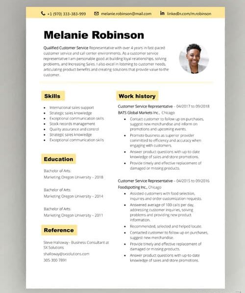 First Impression CV template
