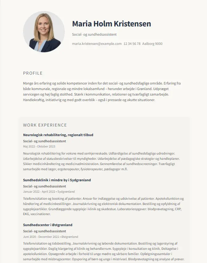 Minimalist CV template