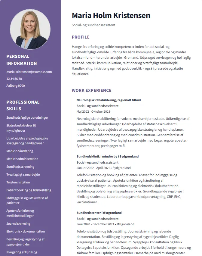 Modern CV template